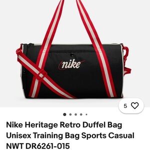 Nike Heritage Black Duffel Bag with Red Straps
